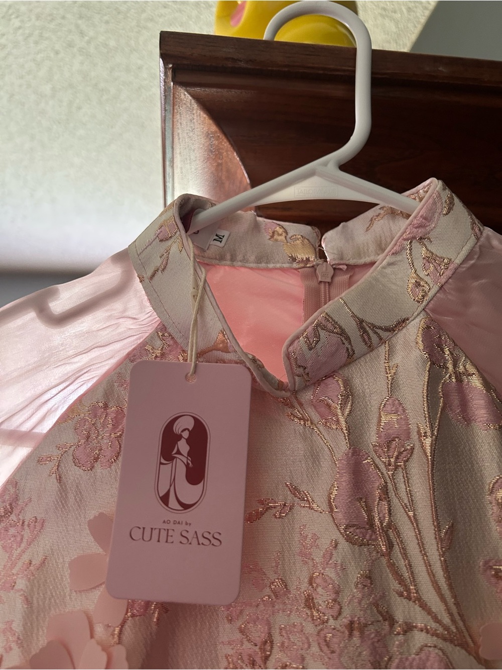 Ao Dai by Cute Sass – Pink Floral Pearl Embellished Set (NWT)